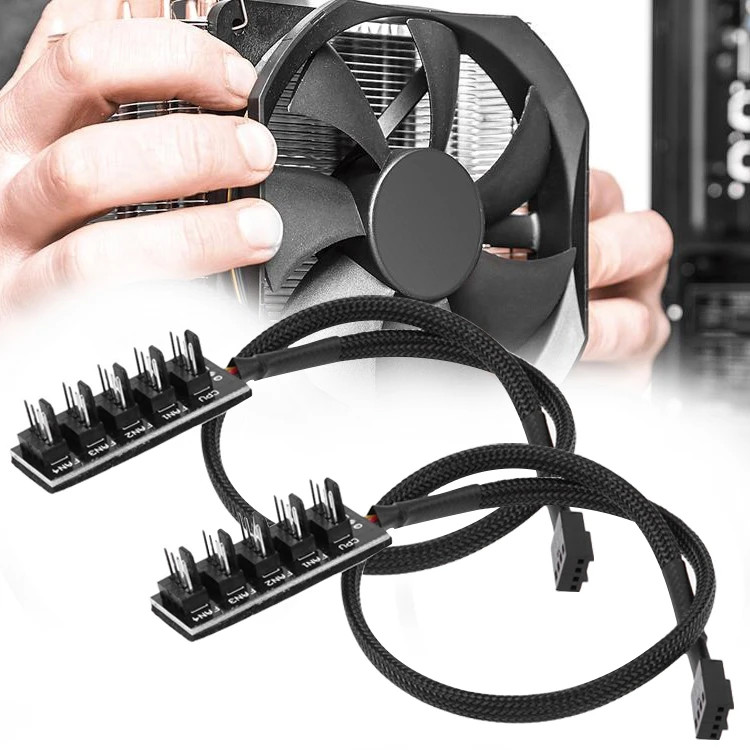 

Wholesale 2 PCS / Set Computer Fan PWM Hub Computer Chassis Fan Hub USB Hub for Computer