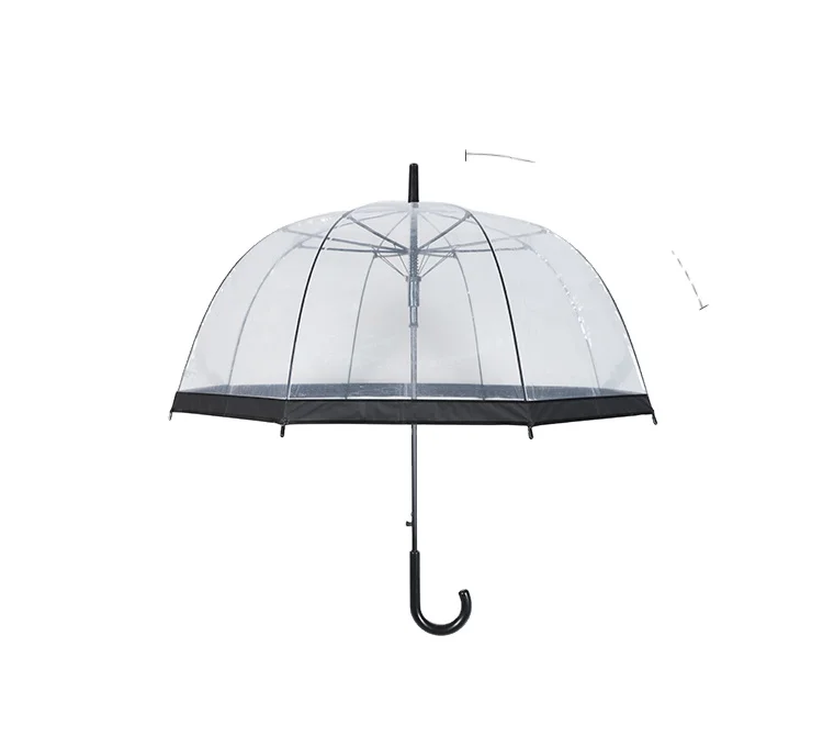 

Cheap Gift Transparent Dome Shape Automatic Transparent PVC Apollo Umbrella With Custom Logo Print