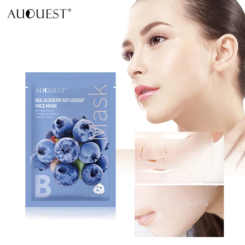 

AUQUEST Blueberry Facial Mask Sheet Whitening Skin Lifting Face Masks Face Care Wrinkle Pig Nose Masker Beauty