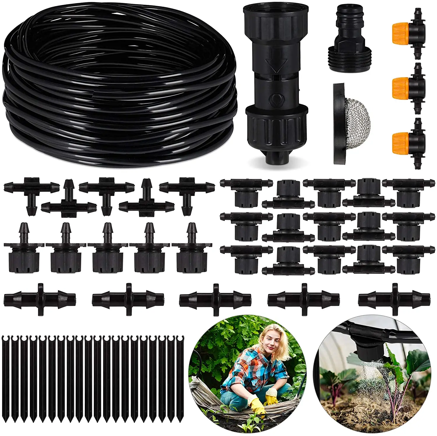 

Best-selling Garden set balcony Water-saving intelligent watering drip device, Black