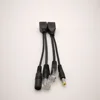 Passive RJ45 Ethernet PoE Adapter Injector Splitter Cable Black
