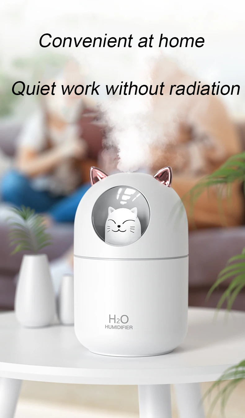 Handheld night light mute car office USB air purifier ultrasonic humidifier diffuser