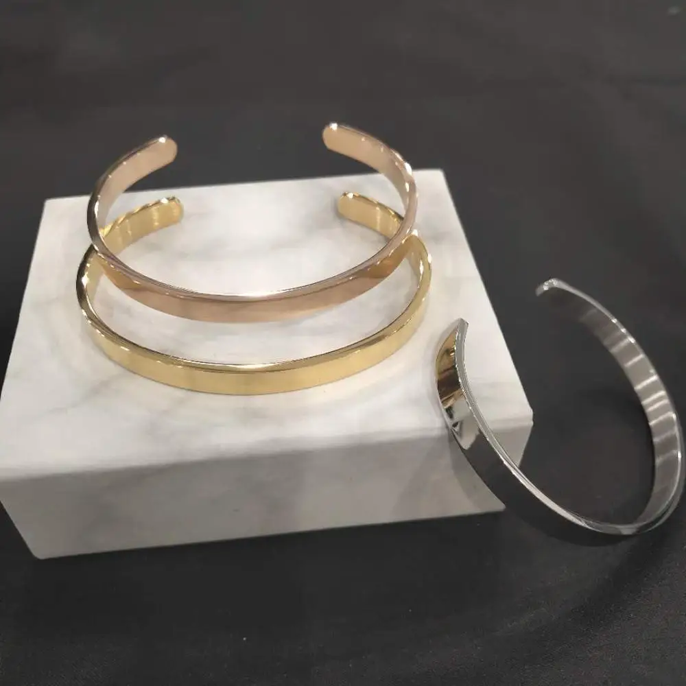 

Hot Selling Custom Engraved Cuff Bangle Bracelet for Men Women Simple Design Open Jewelry Bangles Accessories Stainless Steel