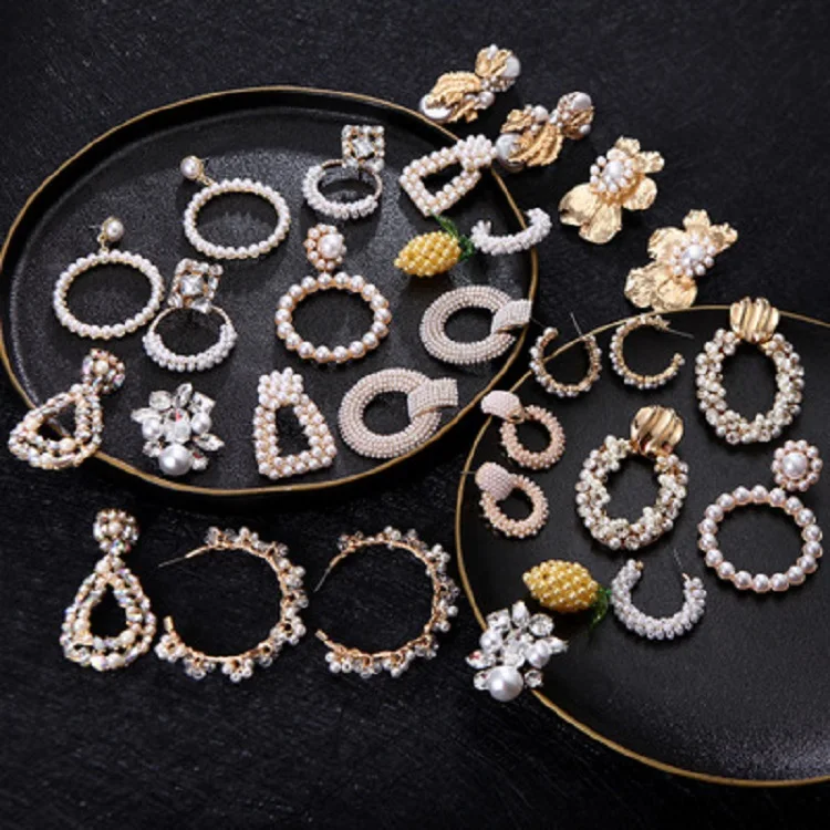 

Yingchao Za Fashion Hot Sell Statement Geometric Irregular Pendant Drop Stud Earrings For Women Jewelry Accessories