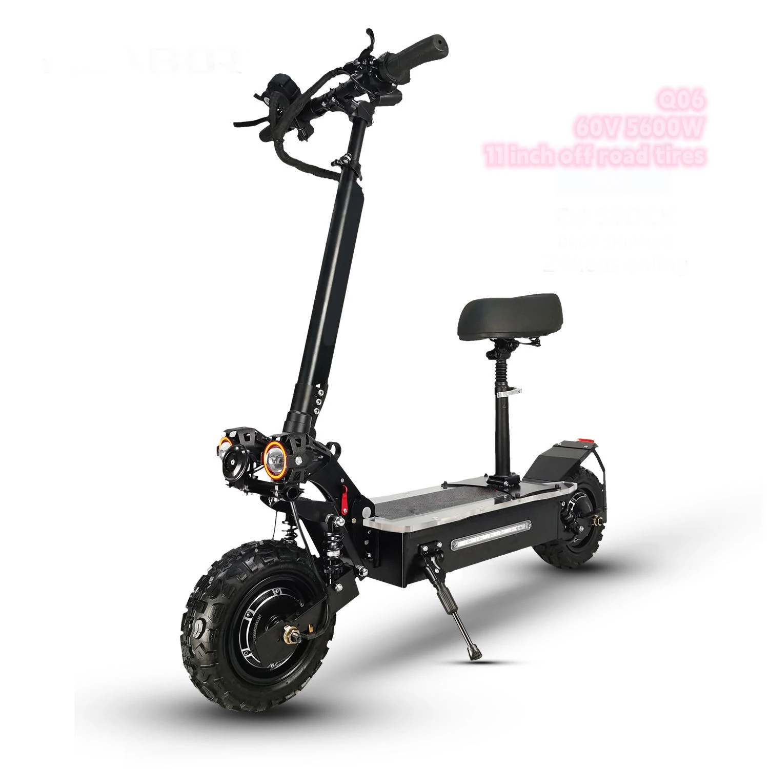 

hot style ranges 60-80km 60v 27ah 11 inch off road tires 5600w dual motor electric scooter 60v dual motor with seat for adults
