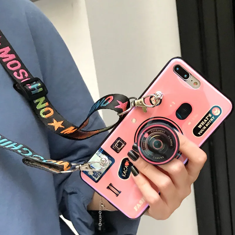 

New Trend Women camera Phone Case For iPhone 6/7/8/11/12/X With Strap