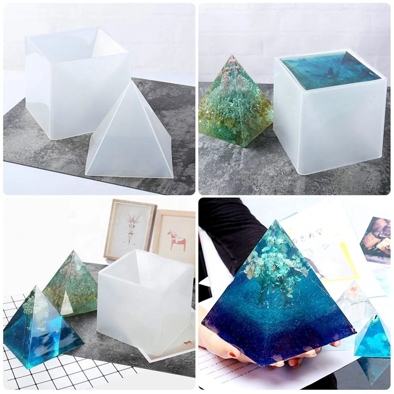 

Geometry Mould Triangular Pyramid Mold Epoxy Resin Mold Great Pyramid Silicone Mould 10cm15cm DIY Decoration Mould, As shown
