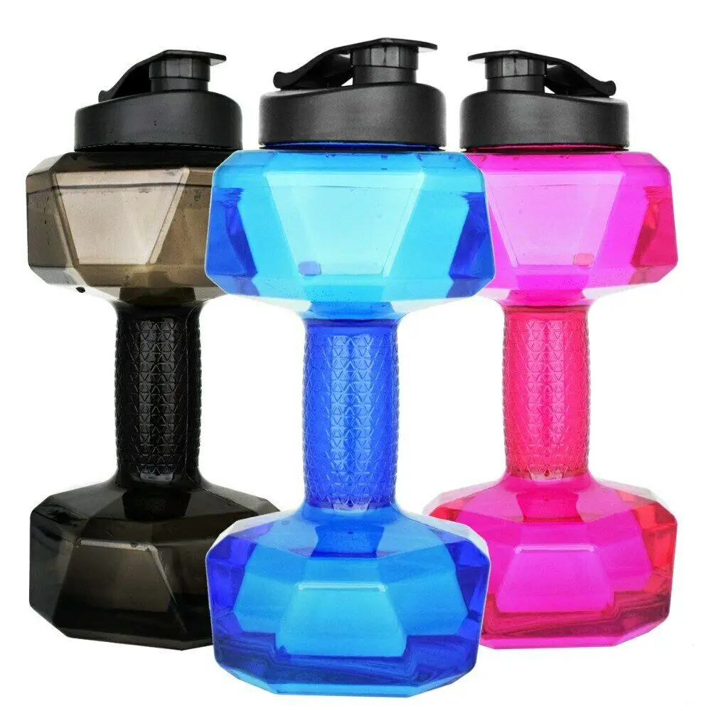 2.2L water bottle weights Big Plastic Dumbbell Shape Sport Shaker Water Bottle With Handle