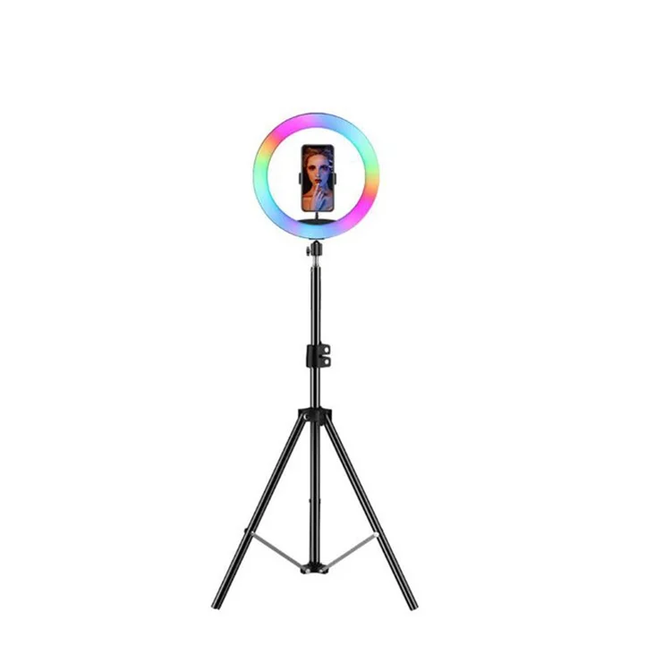 

Rgb Photographic Lighting 12 Led Rgb Ring Light Tripod And Stand, Black