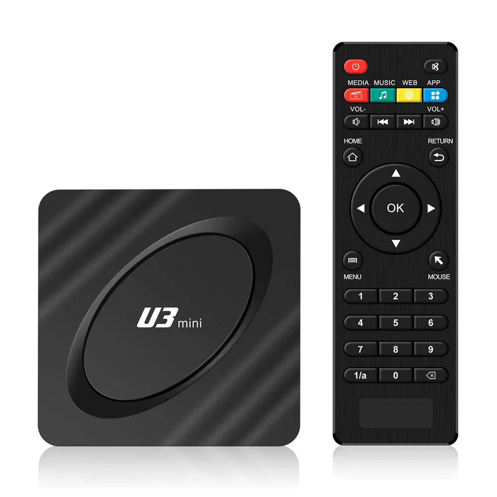 

Dropshipping U3 Mini TV Box Android 9.1 OS BT4.1 HDR 2.4G WIFI Amlogic S905W Quad Core Mali-450MP