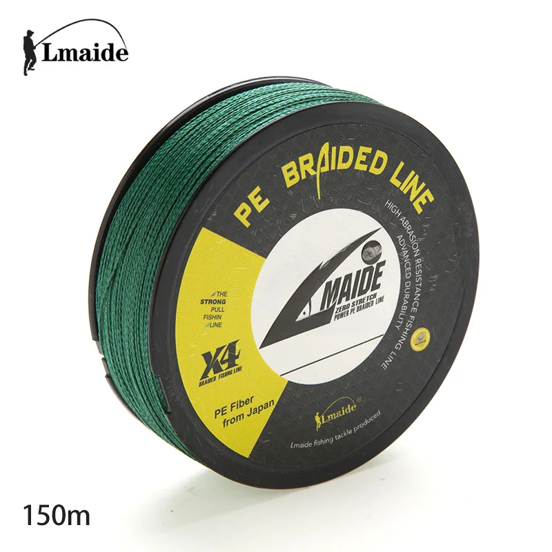 

High Resistance 150m 4X Strands Multifilament Japan PE Braided Fishing Lines, Blue green yellow white orange red grey