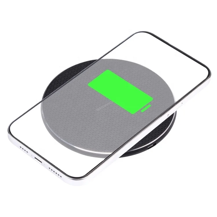 

Hot Sell Wireless Fast Charging Mirco USB charging cable 10W Round Metal Wireless Charger