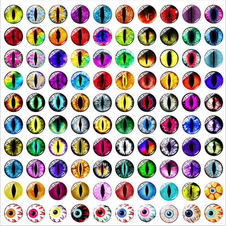 

Wholesale Price 8mm Eyes Dichroic Glass Cabochons For Bracelet Necklace Toy Jewelry Accessory
