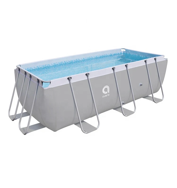 

4.0*2.07*1.22m Australia market custom metal frame pool Grey Rectangular steel frame pool portable plastic intex square pool, As picture