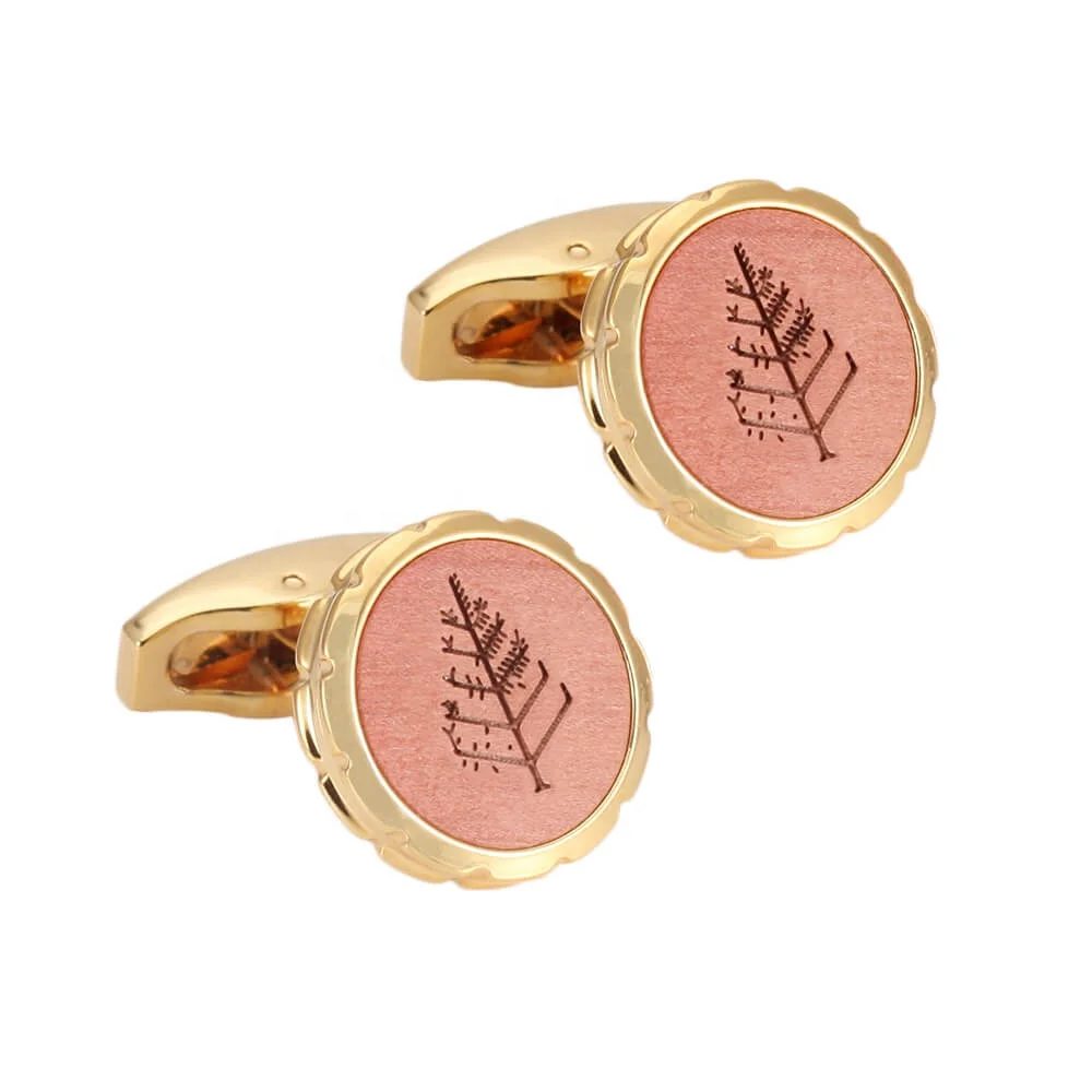 

Inox Gold Plated Wood Stainless Steel Wooden Cufflinks For Men