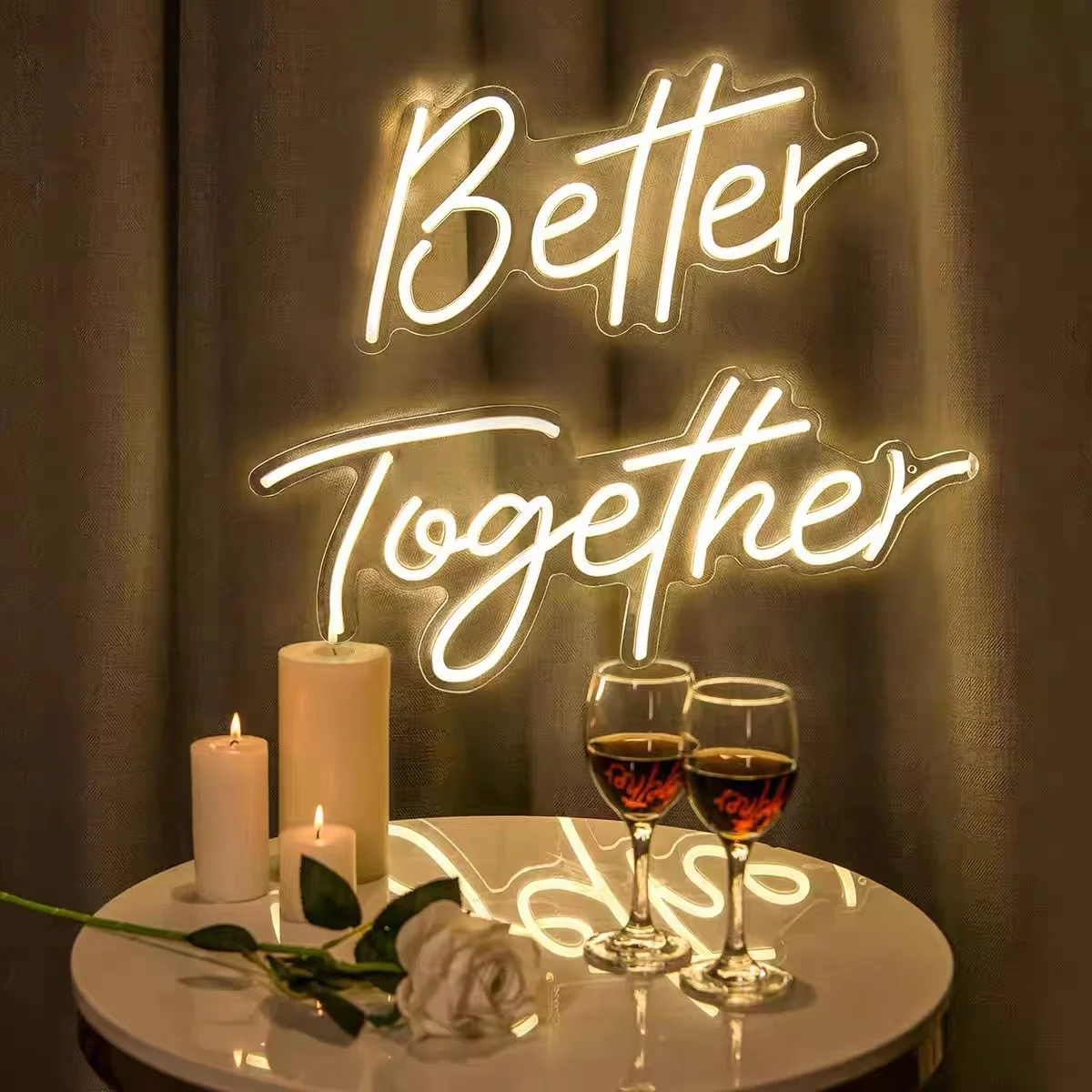 

2022 Innovative Product Custom Logo better together Happy Birthday LED Neon Sign for Wedding Party