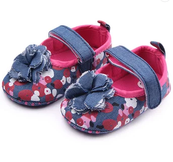 New Arrival Embroidery Princess Bow-knot Design Fancy Baby Girls Shoes factory