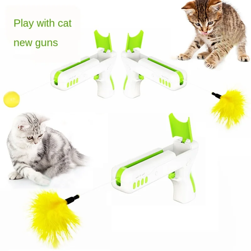 

Amazon Best Selling Pet Products Cat Toys Teaser Stick Interactive Puzzle Cat Toy Gun Chew Toys Plastic Indoor and Outdoor