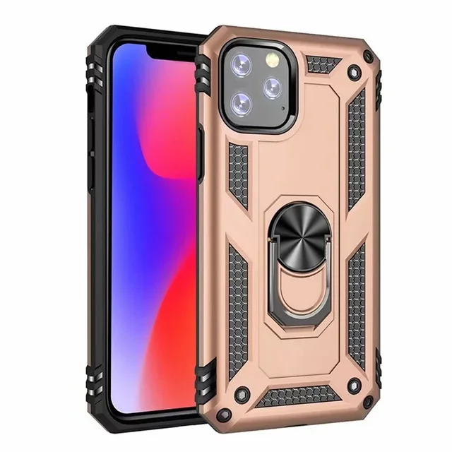 

2 in 1 Shockproof Magnetic Ring Holder Hard Phone Case for iphone 11 pro max, Black, blue, red,gold, rose gold, silver