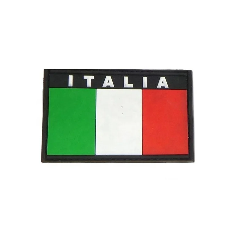 

Rubber material with Italy flag labels product type rubber patches Custom 3*2 inch Italy flag embroidery patches, Pantone color