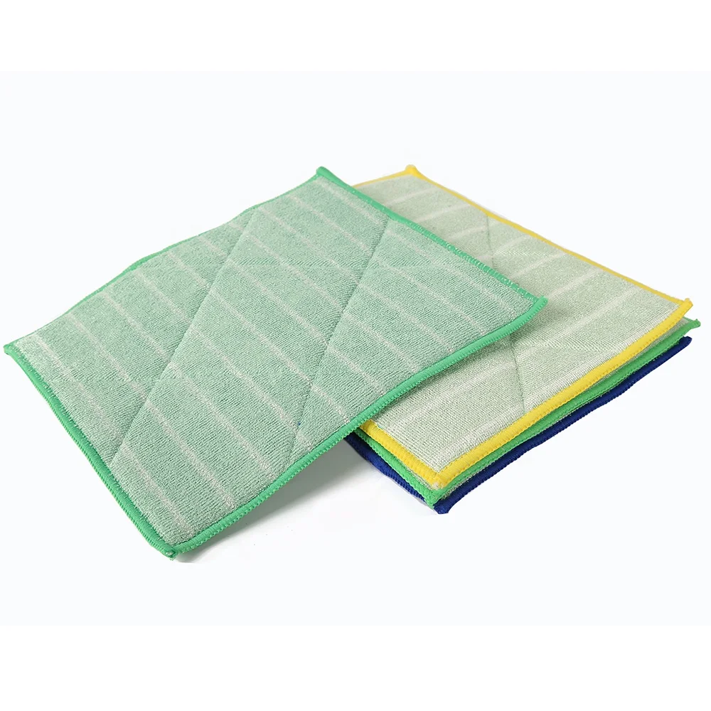 

Green Kitchen Dishwash Cleaning Bamboo Microfiber Scouring Sponge Pad, Green color(stock)