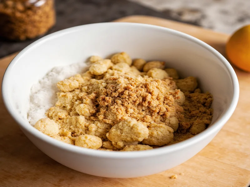 Homemade dog biscuits recipe ingredients in mixing bowl