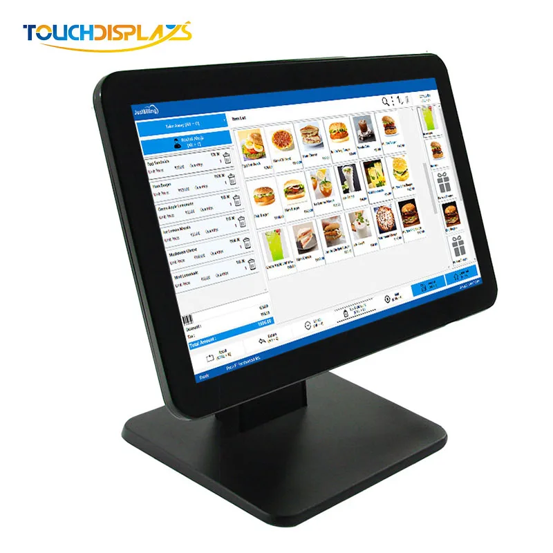 

15.6 Inch Flat Screen Pos Hardware J1900 4gram 64g All Ine One Touch Cash Register For Supermarket, Black