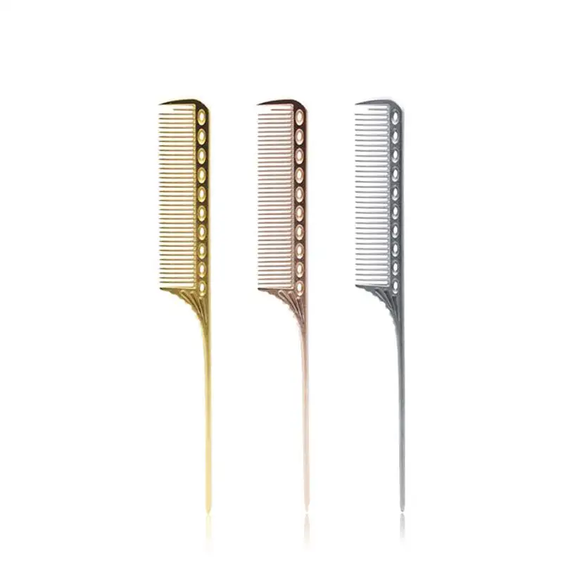 

Comb Aluminum Metal Hair Cutting Comb Stainless Steel Haircutting Brush Dyeing Salon Anti-static Combs Barber Tool