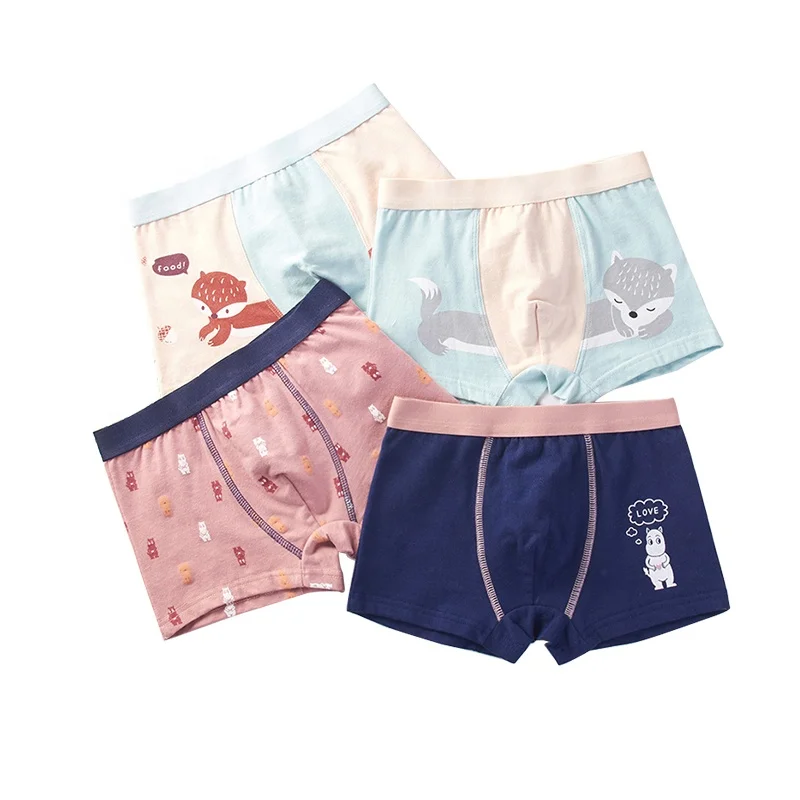 

Children's cartoon animal boy's plain cotton panties kids underwear, Four colors