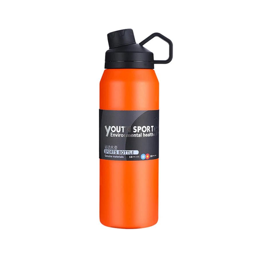 

2021 Portable Sport Insulated Water Bottle Stainless Steel Water Bottle, Black, orange, green, customized