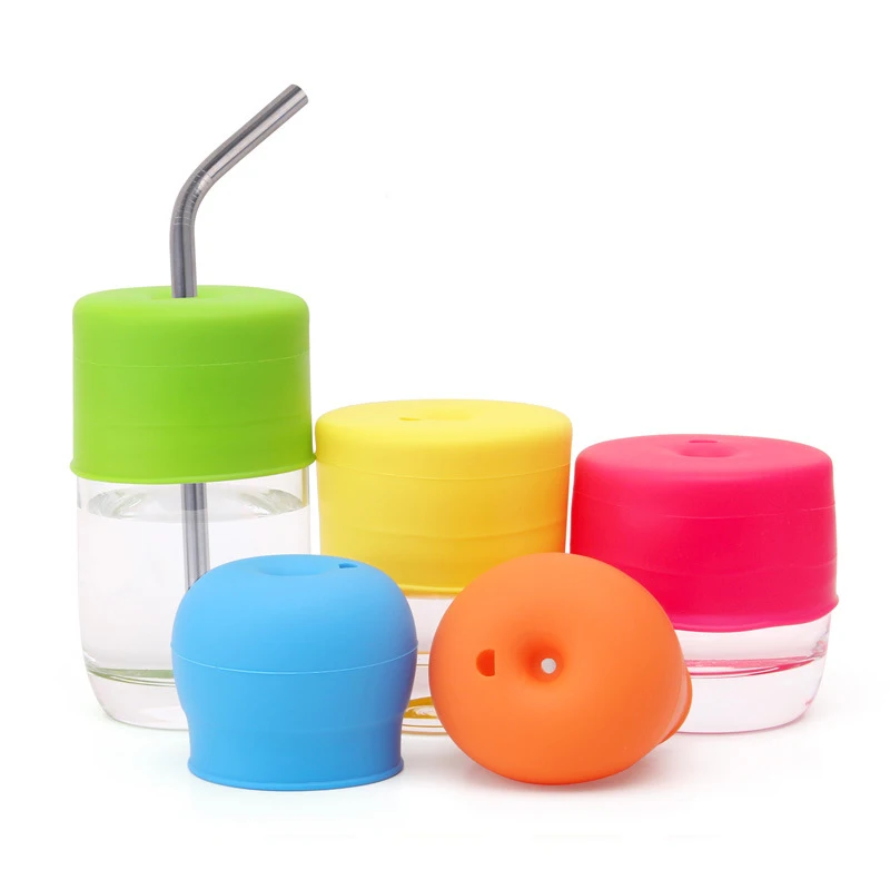 

High temperature resistance silicone sippy cup cover food grade PVC silicone straw cup, Customized color
