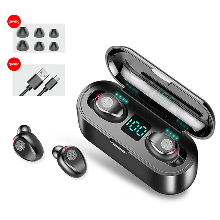 

Robotcube V5 Tws Delicate Waterproof Earphones f9 Earbuds wireless Boat Earphone for Iphone