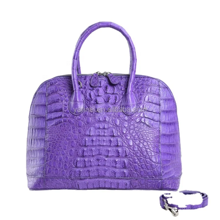 

Luxury classic stylish leather bags real crocodile handbags lady designer brand bags 100%crocodile skin women purse purple