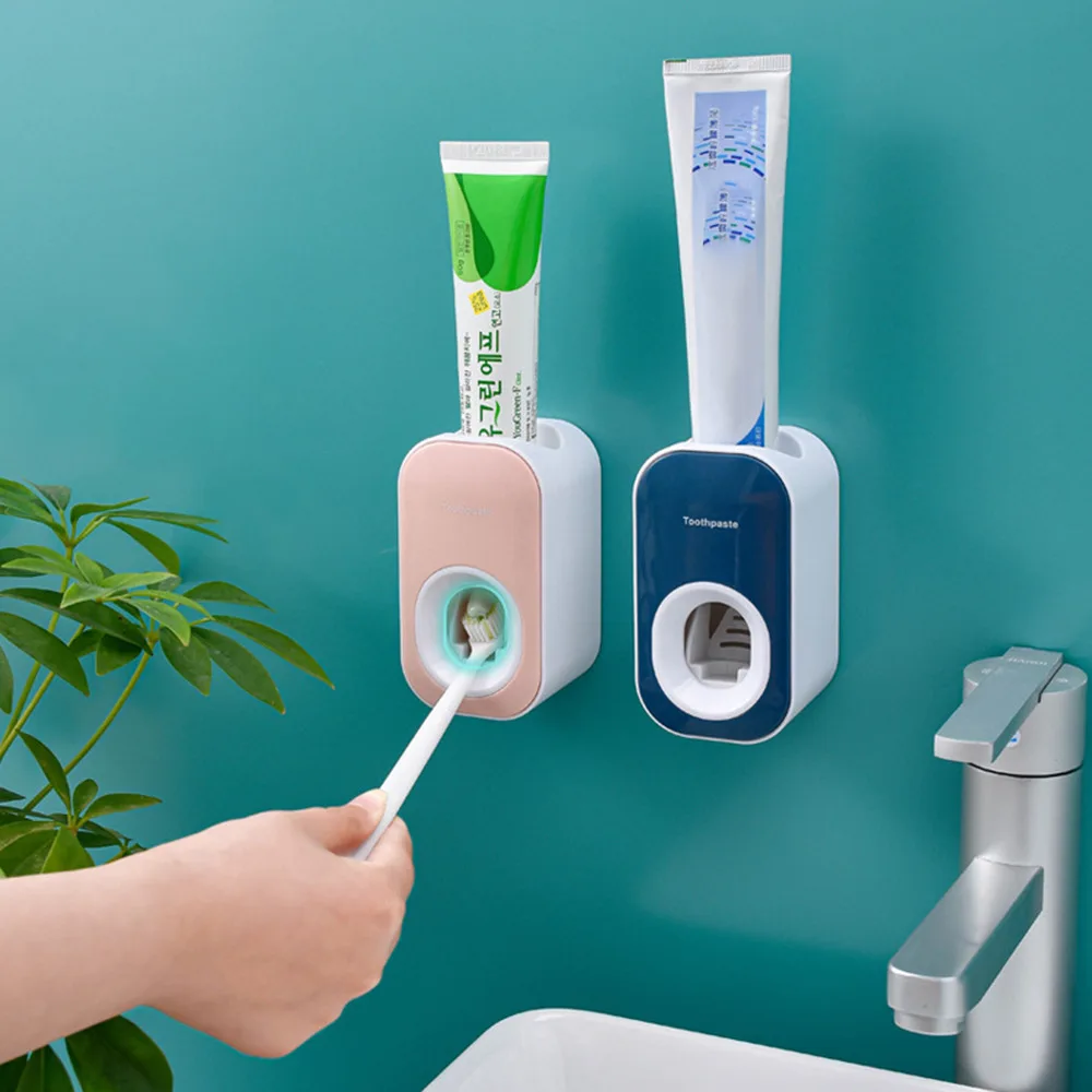 

Hot sale toothpaste squeezer Wall-mounted Toothpaste Holder Rack Punch-free bathroom sets automatic toothpaste dispenser