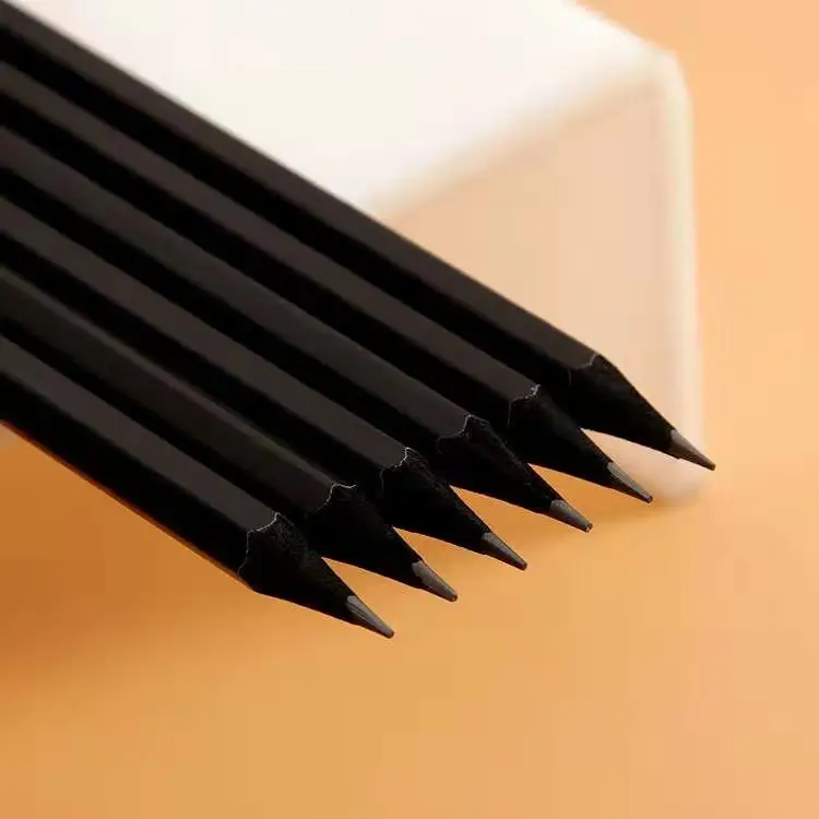 
Premium Quality 7 Inch Round Hexagonal Shape Custom Logo HB Wood Black Pencil 