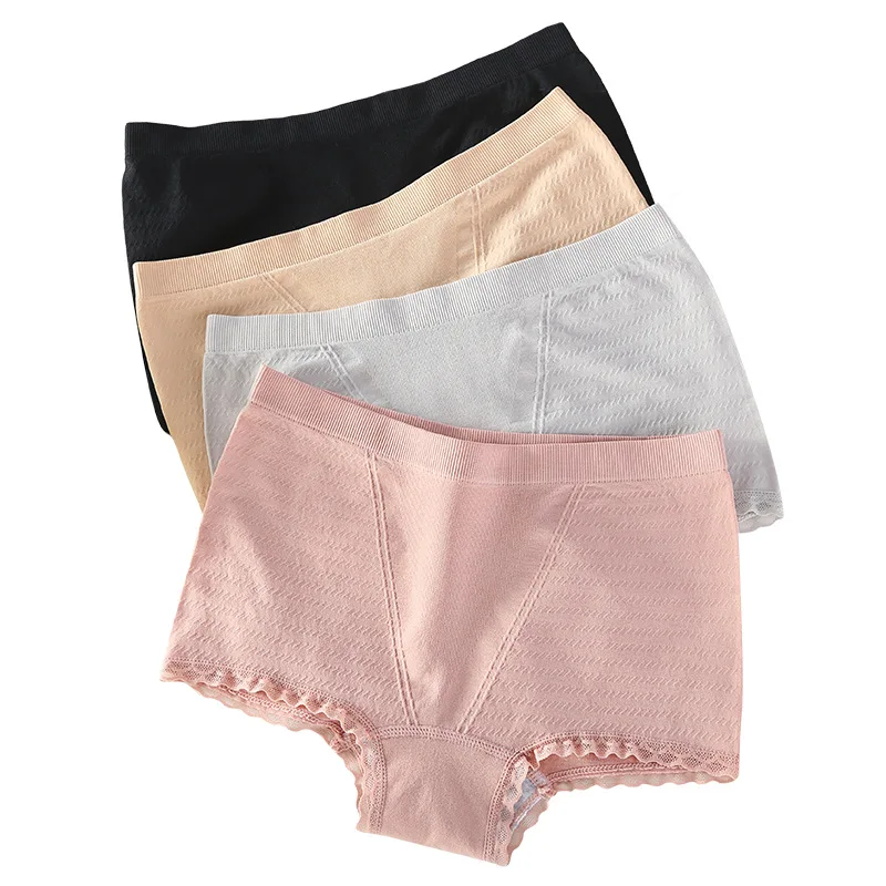 

Japanese seamless honeycomb beauty House women's underwear mid-waist breathable hip women's boxer pants flat leg pants