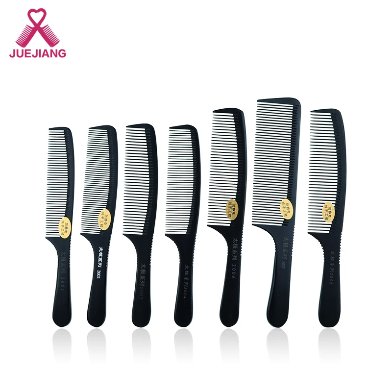 

Super Engraved Print Logo Bakelite Wood Anti-Static Hair Comb Detangler Cutting comb Barber Shop Salon, Balck and yellow color