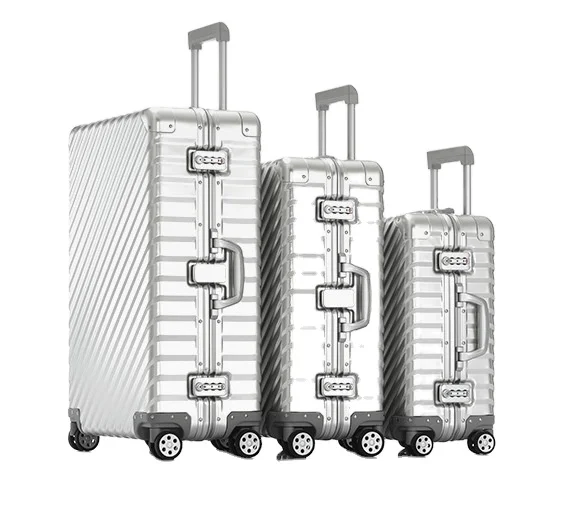 Aluminum luggage trolley case Lightweight portable travel trolley case Aluminum luggage