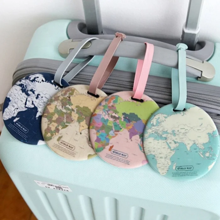 

hot pretty world map silicone pvc custom passport and luggage tag