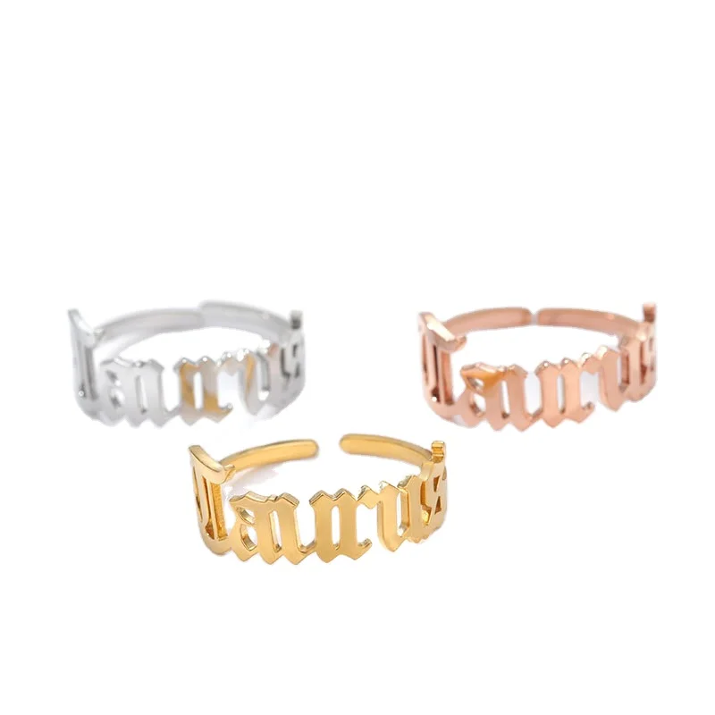 

Golden Cancer Gemini Twelve Cotellation Ring Stainless Steel Ring