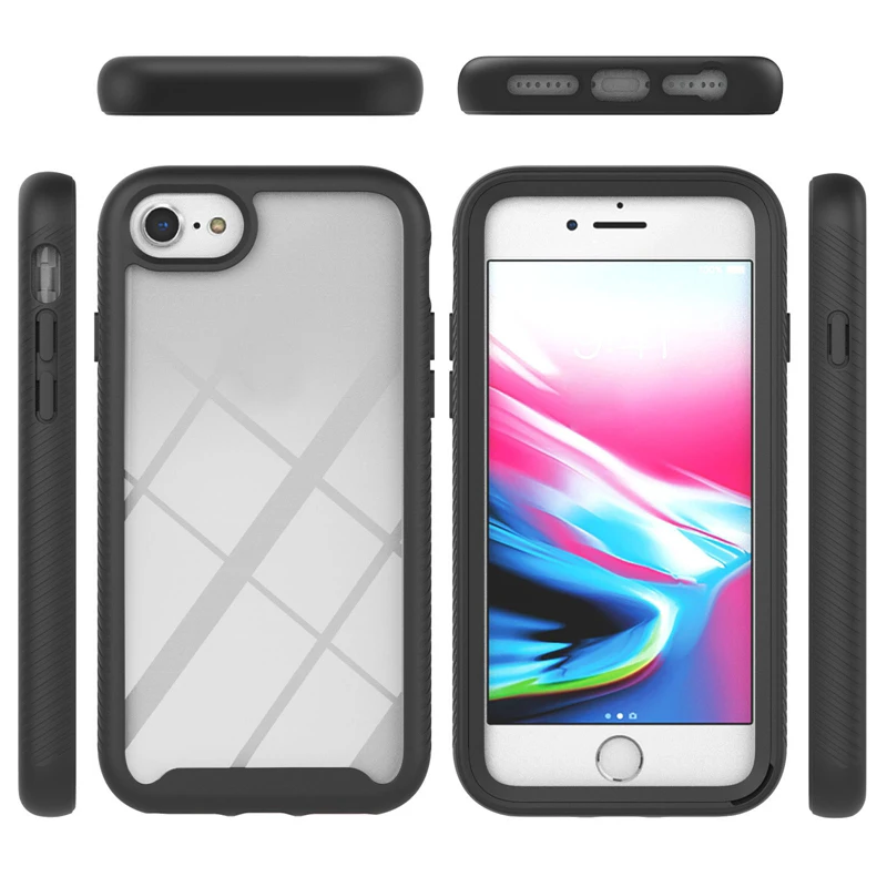 

360 Full Cover Ballistic Bumper Shockproof Case For Iphone 12 Pro Max 11 Samsung A52 5G A72 A32 Clear Hybrid Non-slip Cover