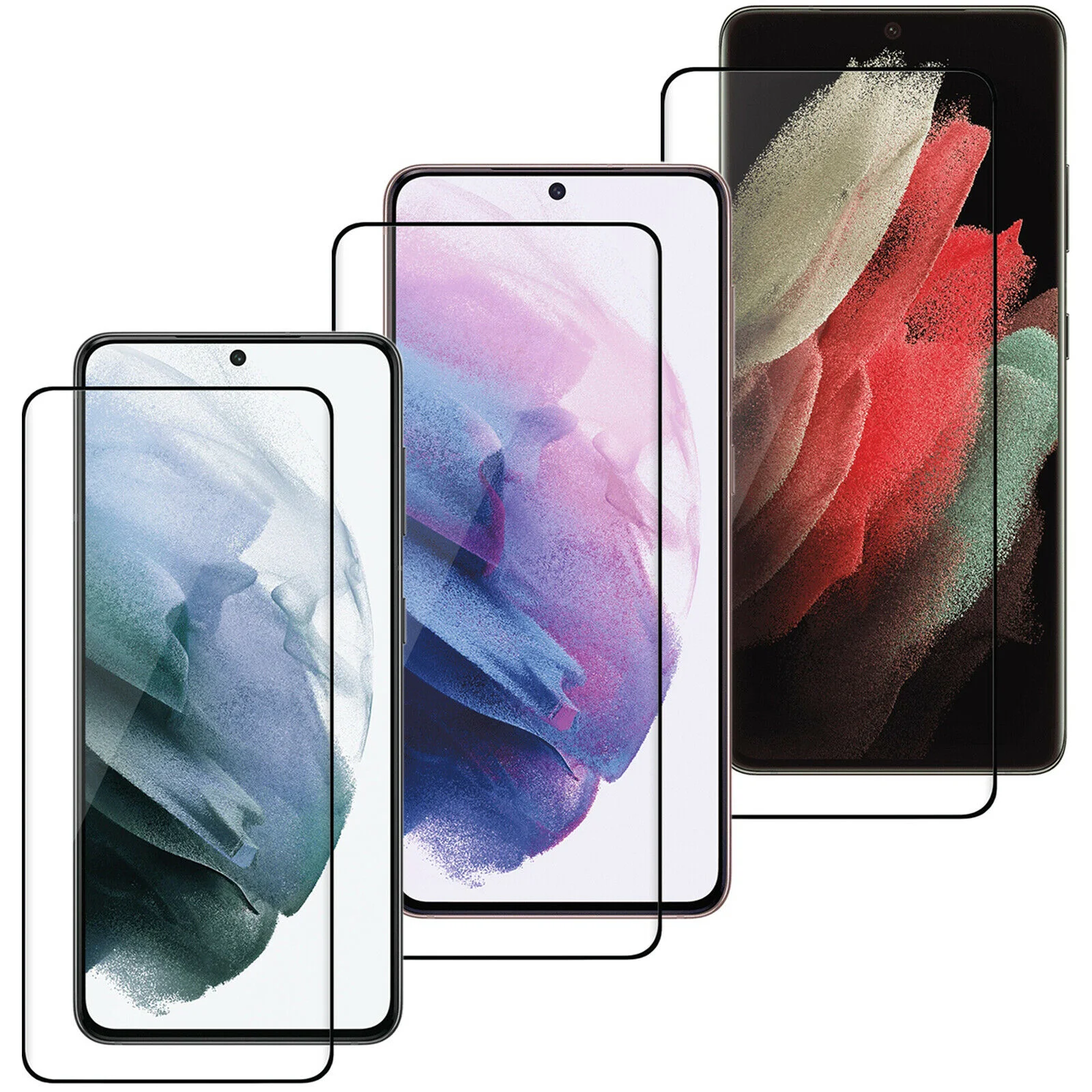 

2.5D Silk Print Twice Strengthen Tempered Glass For Samsung Galaxy S22 S21 Ultra S21+ Plus 5G High Aluminum Screen Protector