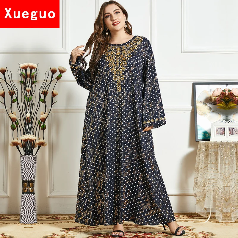 

women's sleepwear pajamas Muslim Embroidery robe lady night home wear pijamas pj gown nighty for women long dress