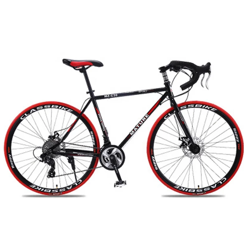 Cheap 700c 21/27/30 speed student adult double disc brake aluminum road bike