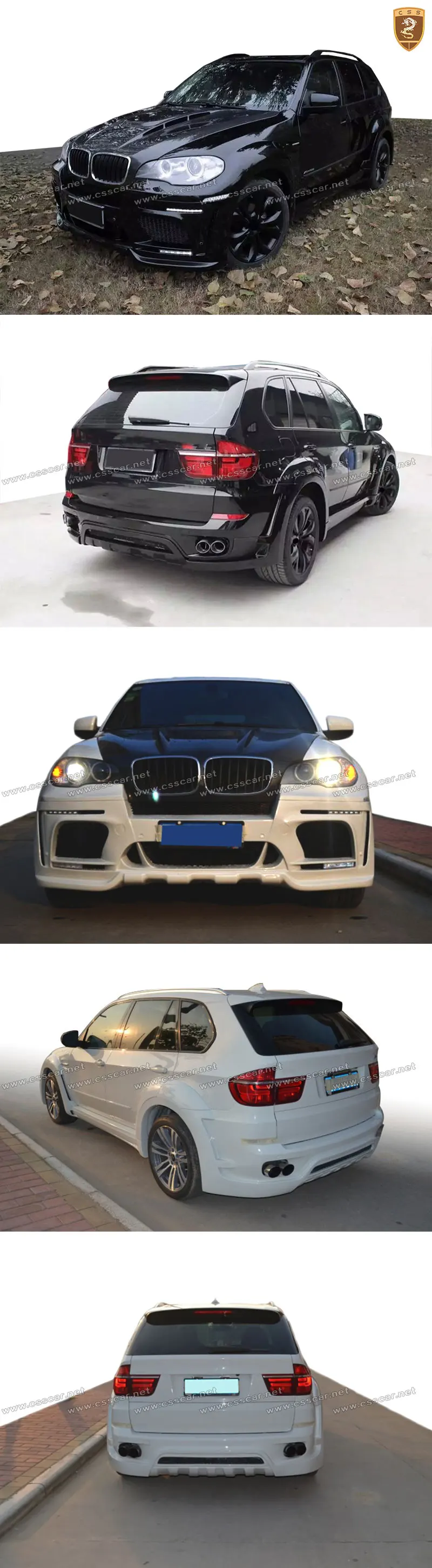 Fiberglass Car Parts Auto Body Kits Hm Style 4 Exhaust Tips Body Kits