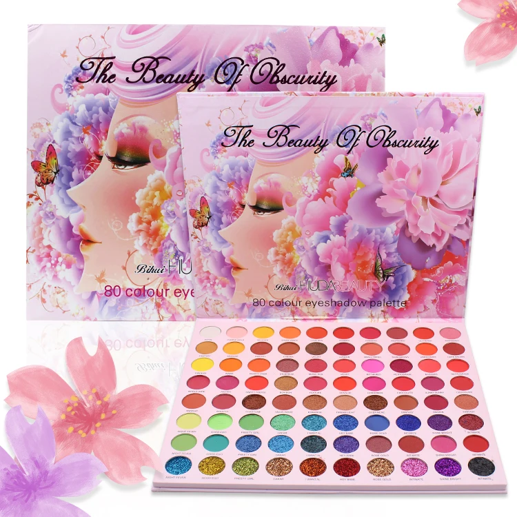 

80 Colors Shimmer Glitter Pigmented Eye shadow Private Label Eyeshadow Palette