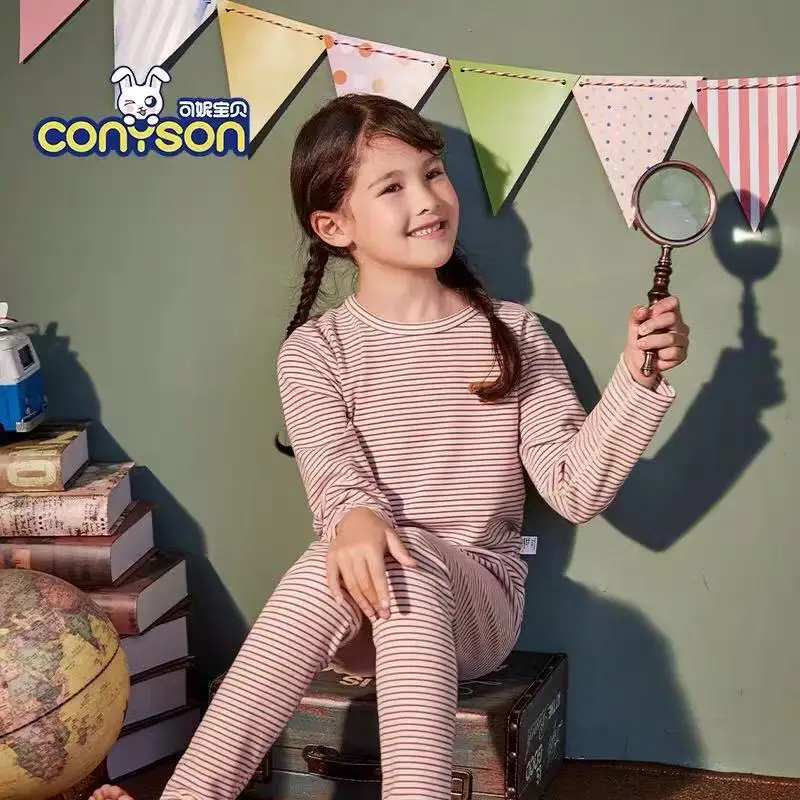 

Wholesale custom children sleepwear pajamas fashion kids pajamas long sleeve suits