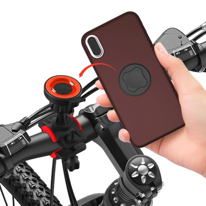 

High quality new technology brand new easy to install magnetic bike phone holder bicycle, Black+red