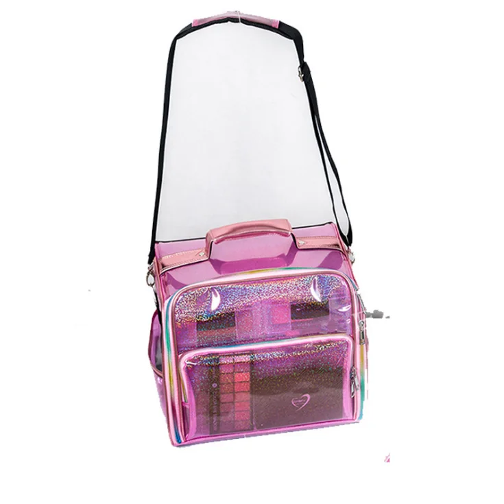 

2021 New Style Low moq 10pcs customize logo Hot sale Waterproof Transparent PU Makeup Bag Clear Wash Cosmetic Bag, Choose