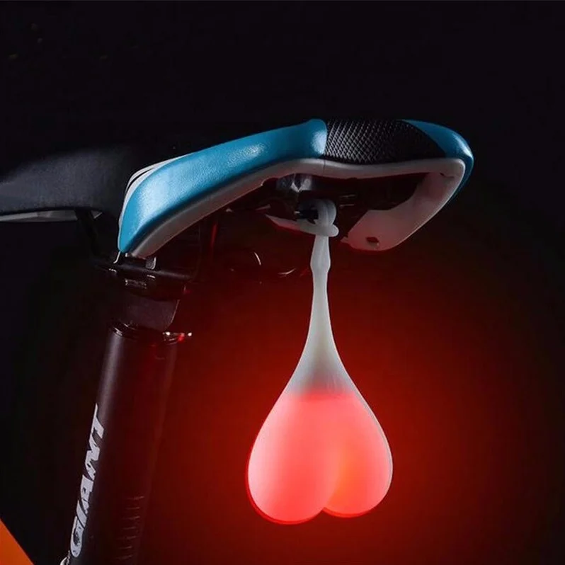 

Heart Shaped Bicycle Tail Light Waterproof Bike Rear Light Flash Heart Silicone Warning Egg Lights Balls Lamp